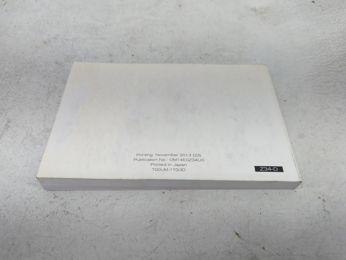 2014 Nissan 370z Owners Manual Book Guide OEM Used Auto Parts - Oemusedautoparts1.com