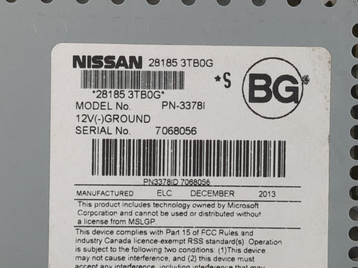 2013-2015 Nissan Altima Radio AM FM Cd Player Receiver Replacement P/N:28185 3TB0G Fits Fits 2013 2014 2015 OEM Used Auto Pa