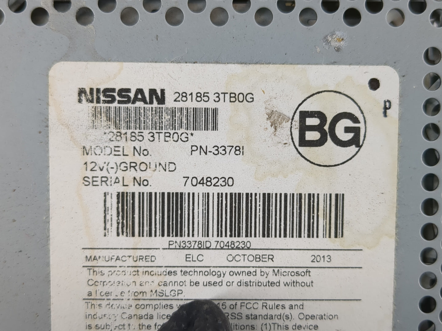 2013-2015 Nissan Altima Radio AM FM Cd Player Receiver Replacement P/N:28185 3TB0G Fits Fits 2013 2014 2015 OEM Used Auto Pa