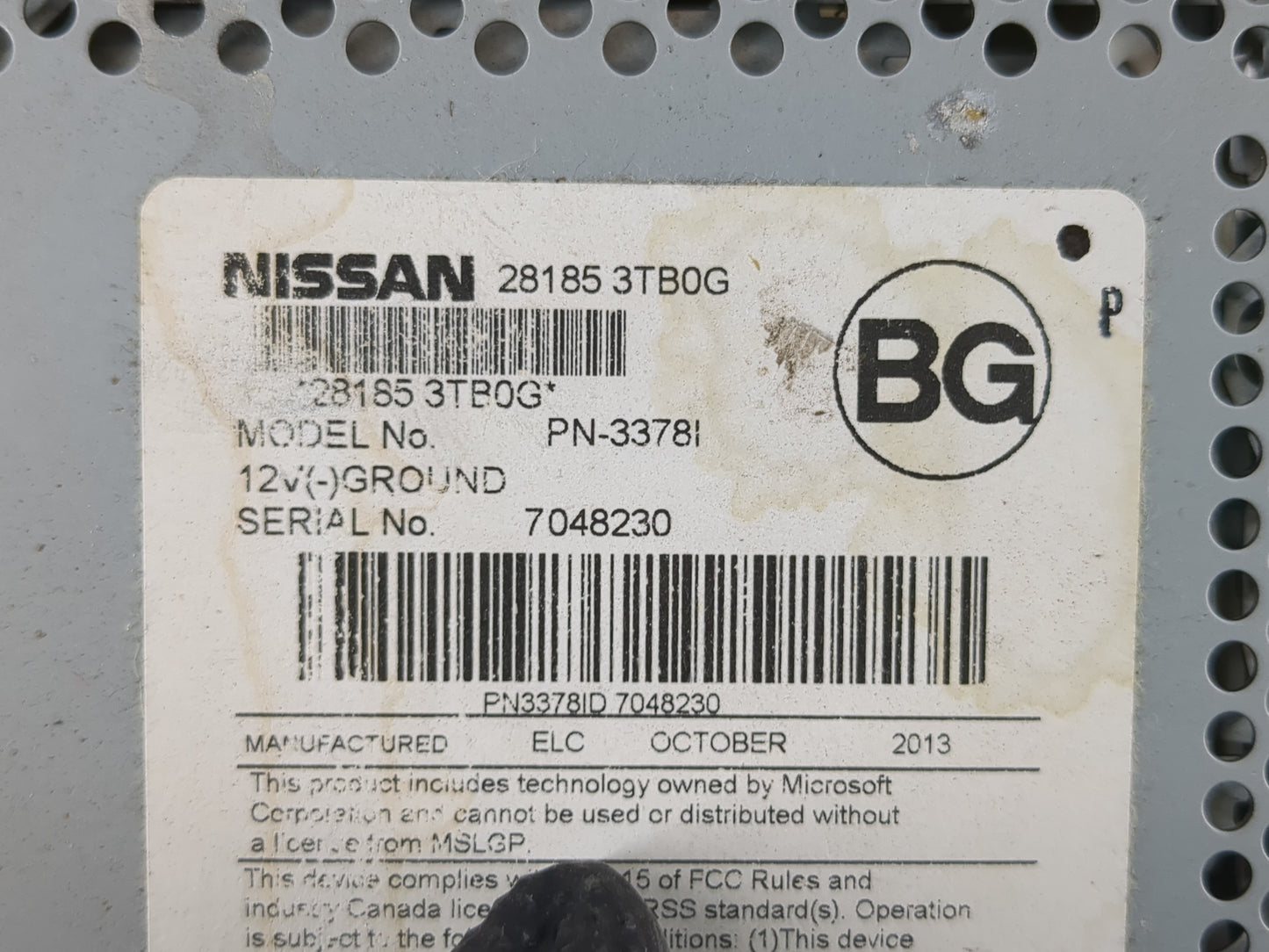 2013-2015 Nissan Altima Radio AM FM Cd Player Receiver Replacement P/N:28185 3TB0G Fits Fits 2013 2014 2015 OEM Used Auto Pa