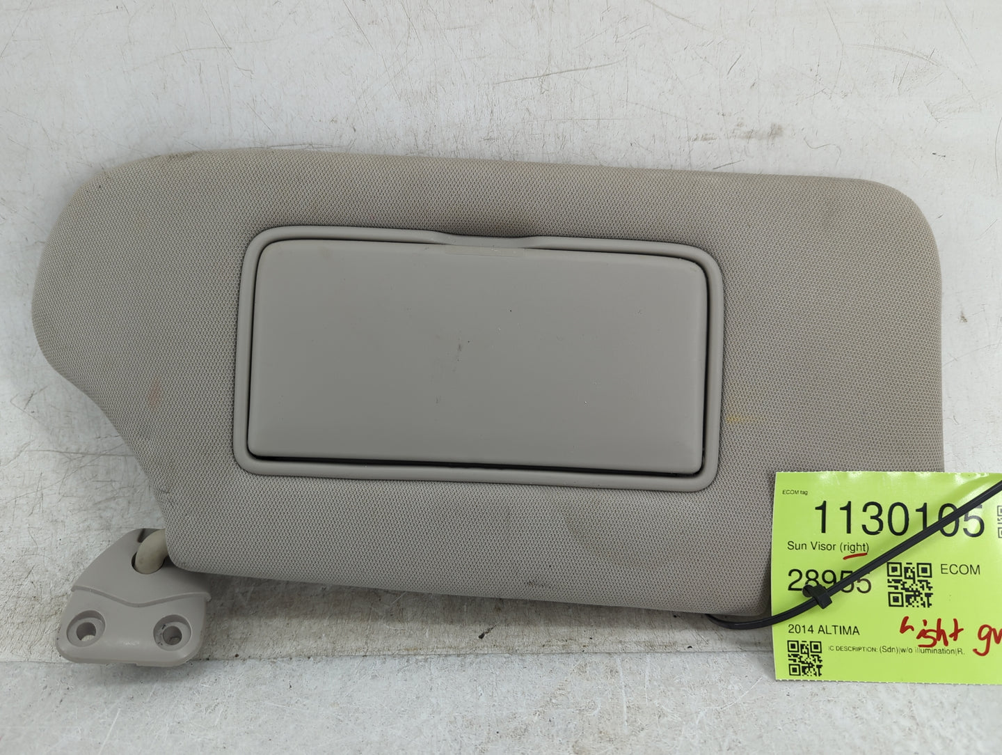 2013-2017 Nissan Altima Sun Visor Shade Replacement Passenger Right Mirror Fits Fits 2013 2014 2015 2016 2017 OEM Used Auto 