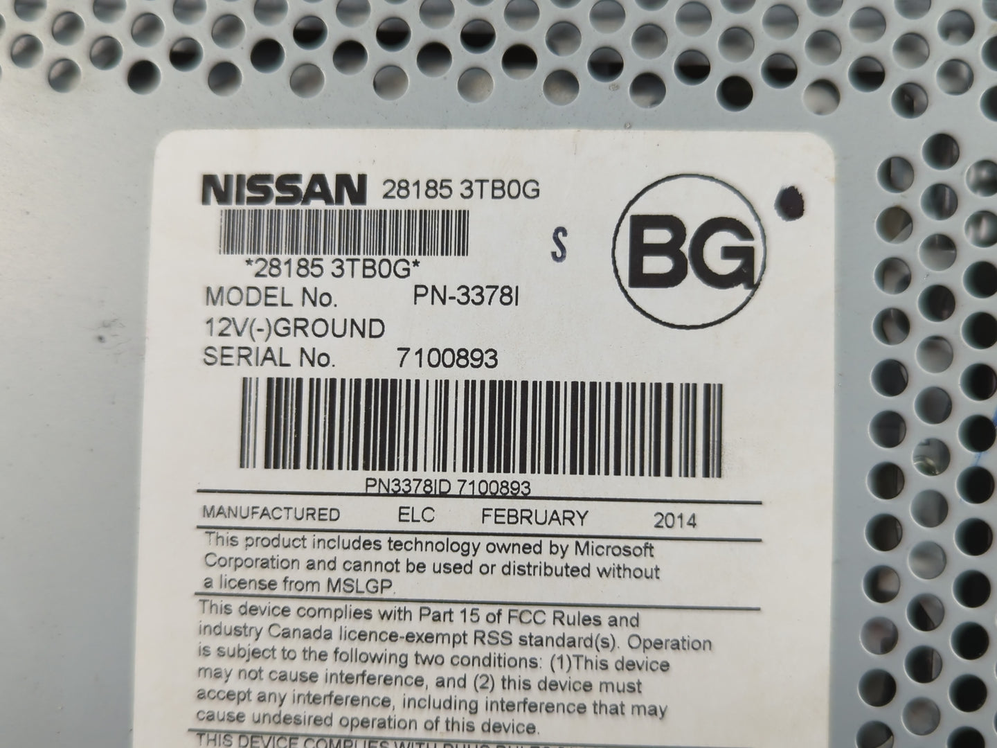 2013-2015 Nissan Altima Radio AM FM Cd Player Receiver Replacement P/N:28185 3TB0G Fits Fits 2013 2014 2015 OEM Used Auto Pa