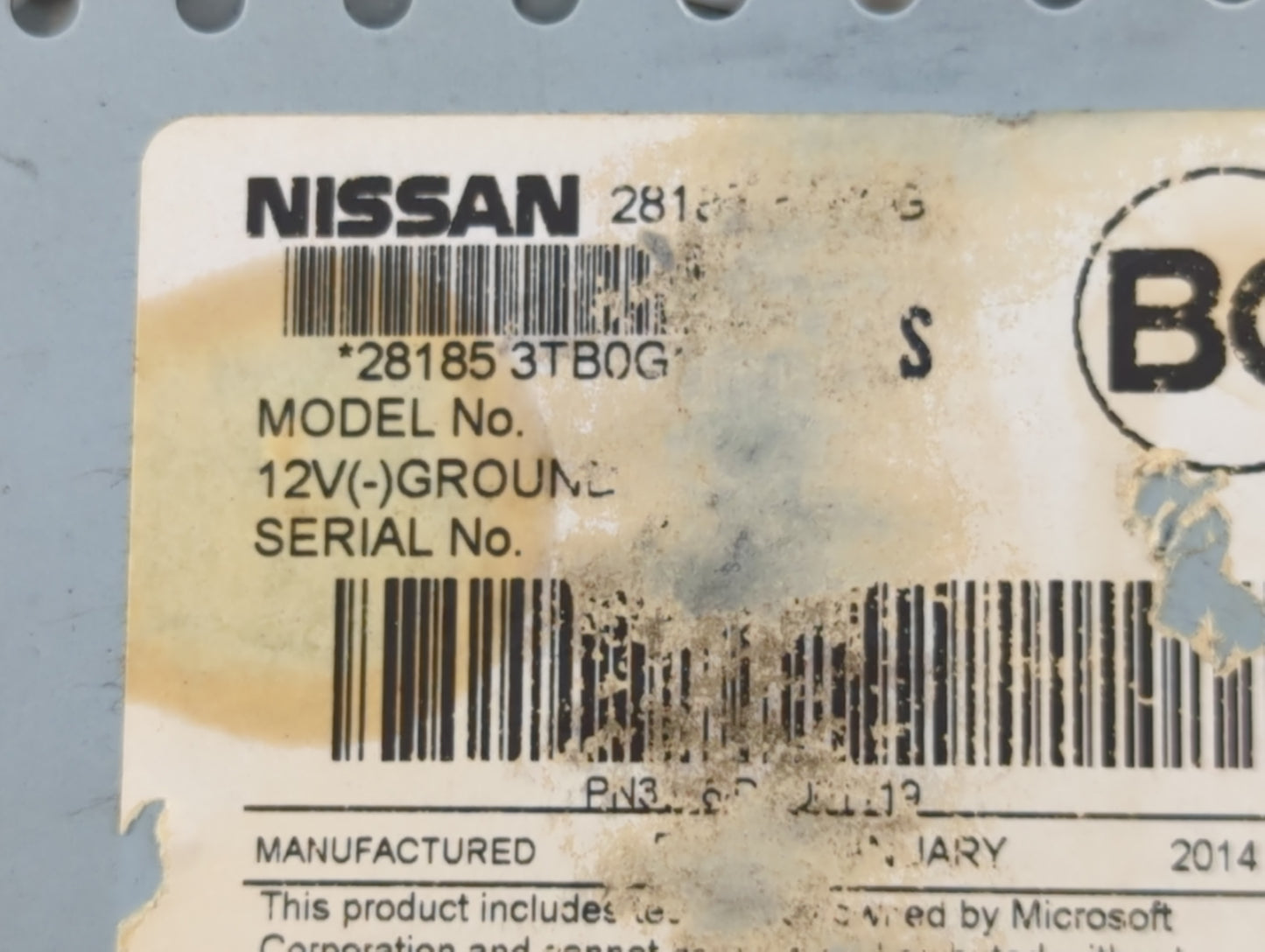 2013-2015 Nissan Altima Radio AM FM Cd Player Receiver Replacement P/N:28185 3TB0G Fits Fits 2013 2014 2015 OEM Used Auto Pa