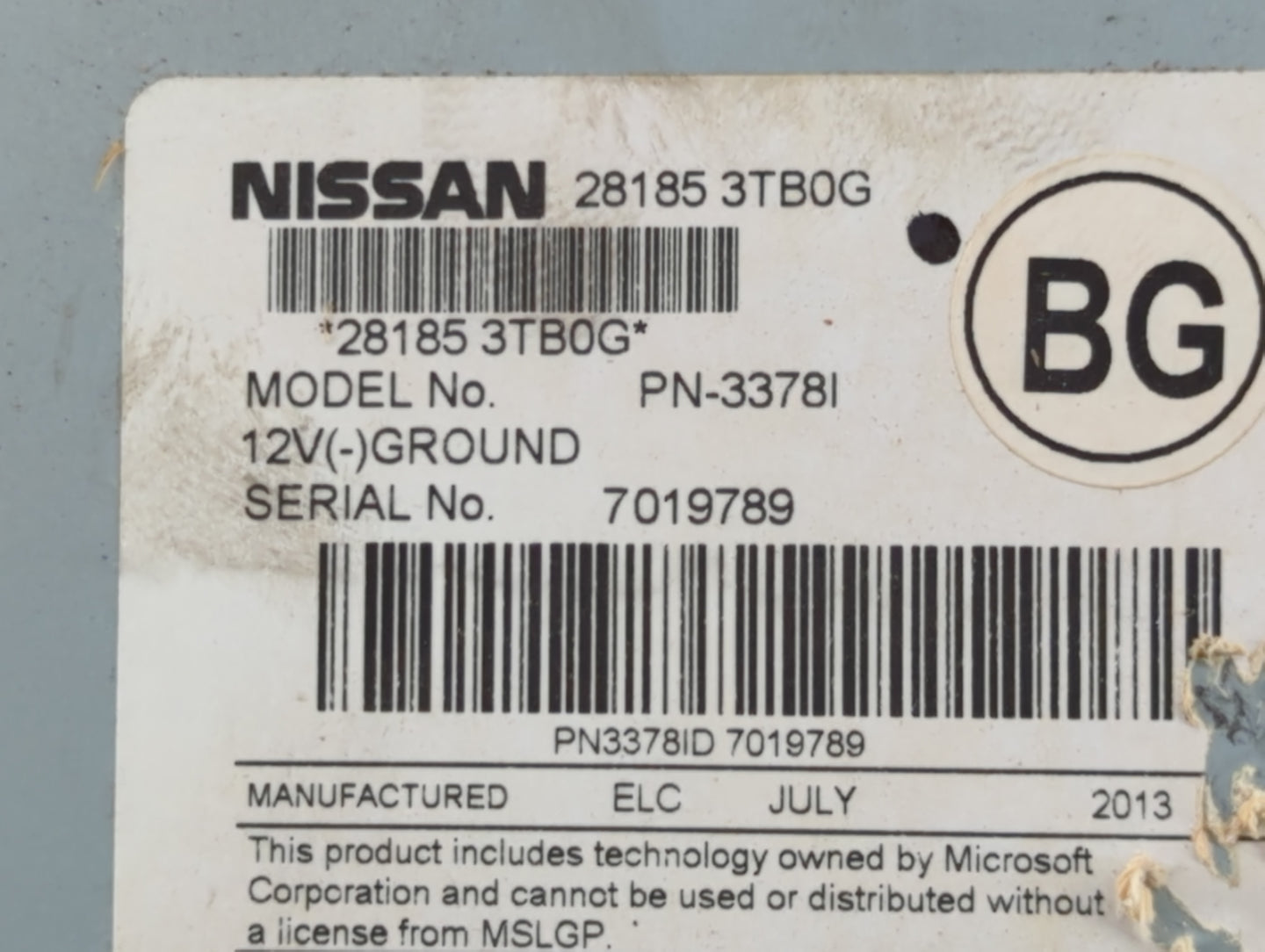 2013-2015 Nissan Altima Radio AM FM Cd Player Receiver Replacement P/N:28185 3TB0G Fits Fits 2013 2014 2015 OEM Used Auto Pa