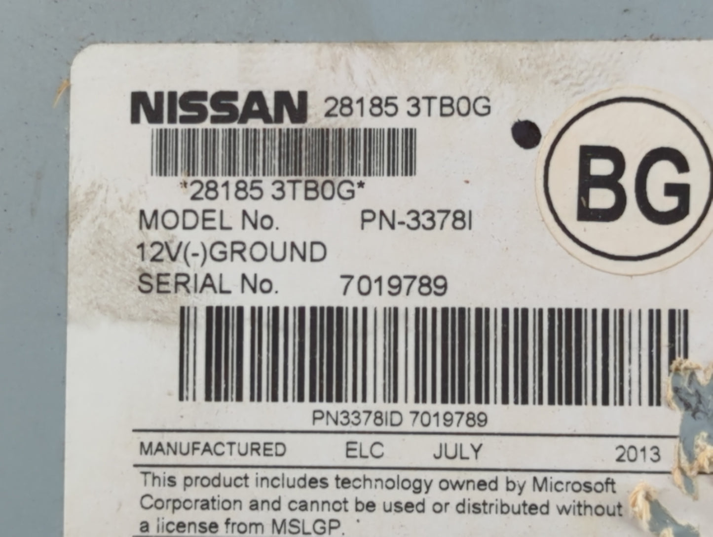 2013-2015 Nissan Altima Radio AM FM Cd Player Receiver Replacement P/N:28185 3TB0G Fits Fits 2013 2014 2015 OEM Used Auto Pa