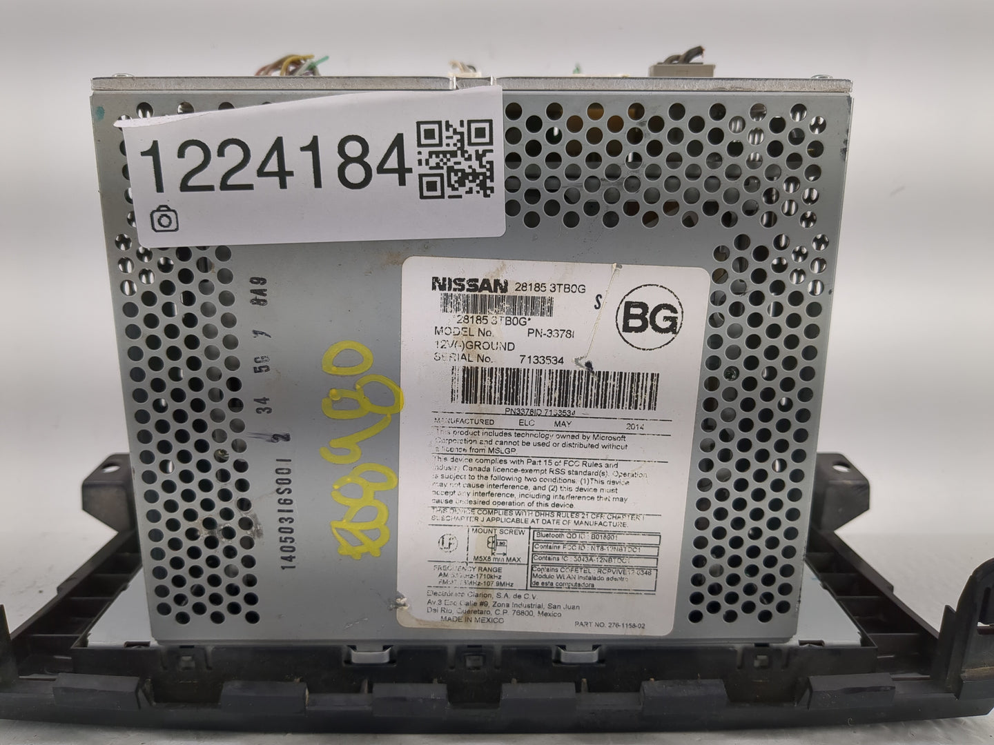 2013-2015 Nissan Altima Radio AM FM Cd Player Receiver Replacement P/N:28185 3TB0G Fits Fits 2013 2014 2015 OEM Used Auto Pa