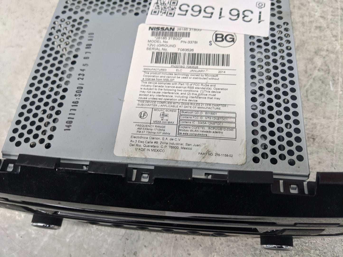 2013-2015 Nissan Altima Radio AM FM Cd Player Receiver Replacement P/N:28185 3TB0G Fits Fits 2013 2014 2015 OEM Used Auto Pa