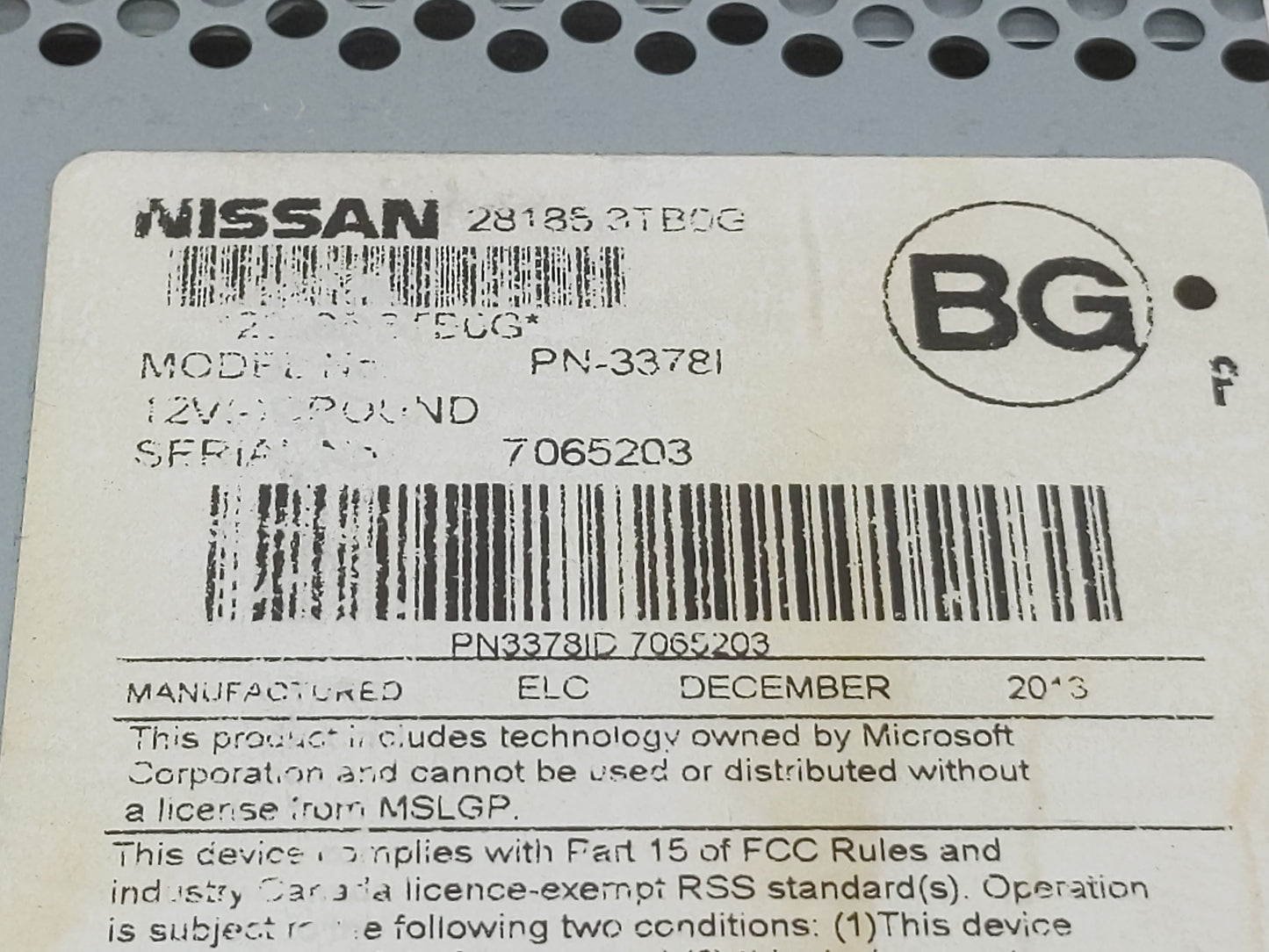 2013-2015 Nissan Altima Radio AM FM Cd Player Receiver Replacement P/N:281853TB0C Fits Fits 2013 2014 2015 OEM Used Auto Par