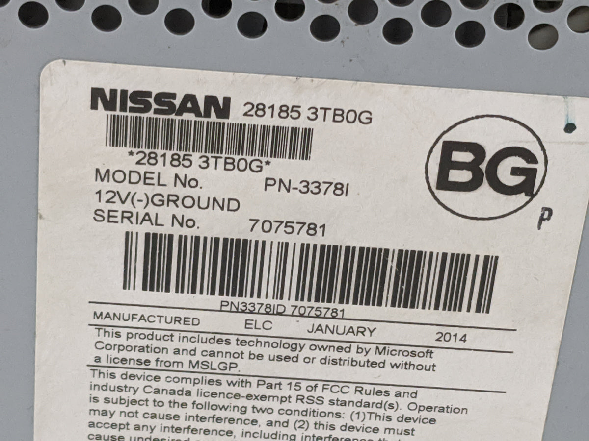 2013-2015 Nissan Altima Radio AM FM Cd Player Receiver Replacement P/N:28185 3TB0G PN-33781 Fits Fits 2013 2014 2015 OEM Use