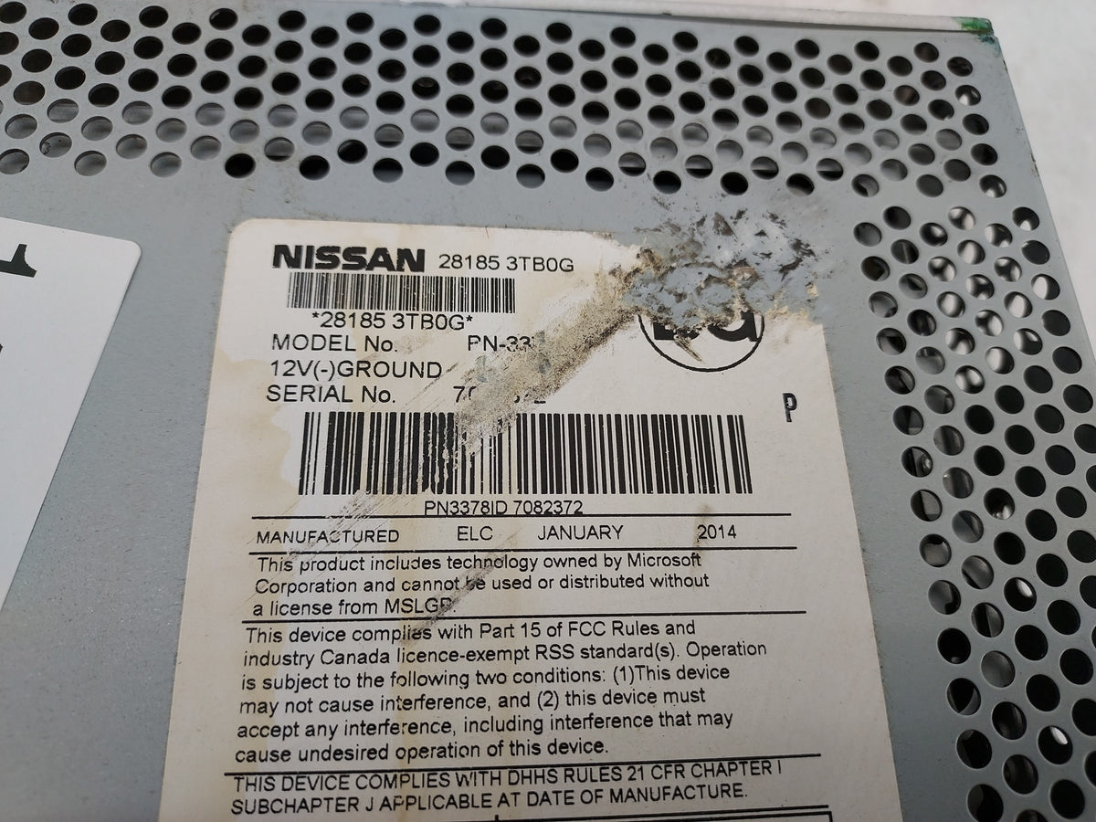 2013-2015 Nissan Altima Radio AM FM Cd Player Receiver Replacement P/N:28185 3TB0G PN3378ID Fits Fits 2013 2014 2015 OEM Use