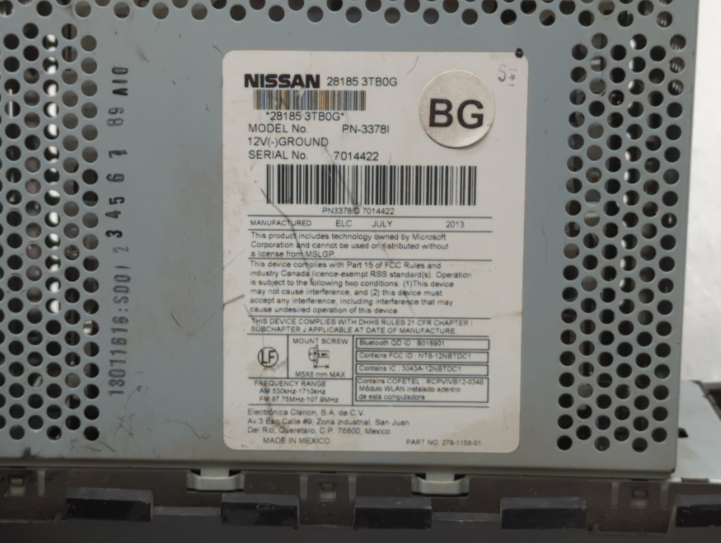 2013-2015 Nissan Altima Am Fm Cd Player Radio Receiver - Oemusedautoparts1.com