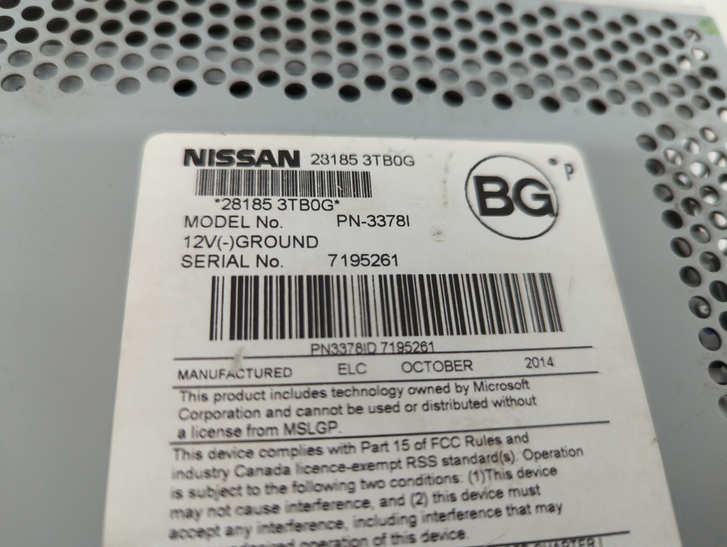 2013-2015 Nissan Altima Am Fm Cd Player Radio Receiver - Oemusedautoparts1.com