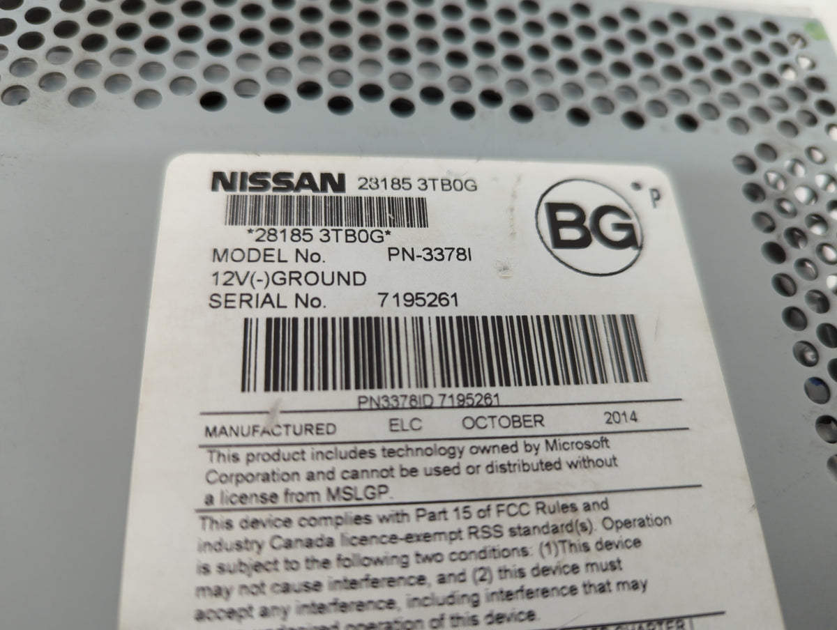 2013-2015 Nissan Altima Am Fm Cd Player Radio Receiver 360579 - Oemusedautoparts1.com