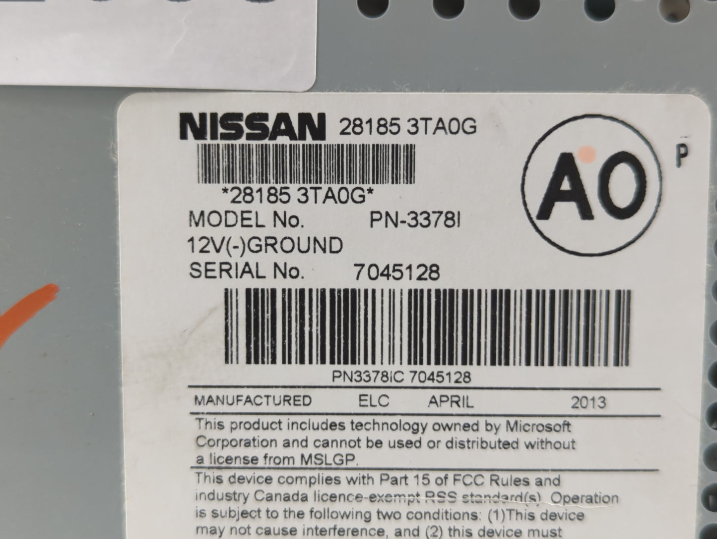 2013-2015 Nissan Altima Am Fm Cd Player Radio Receiver - Oemusedautoparts1.com