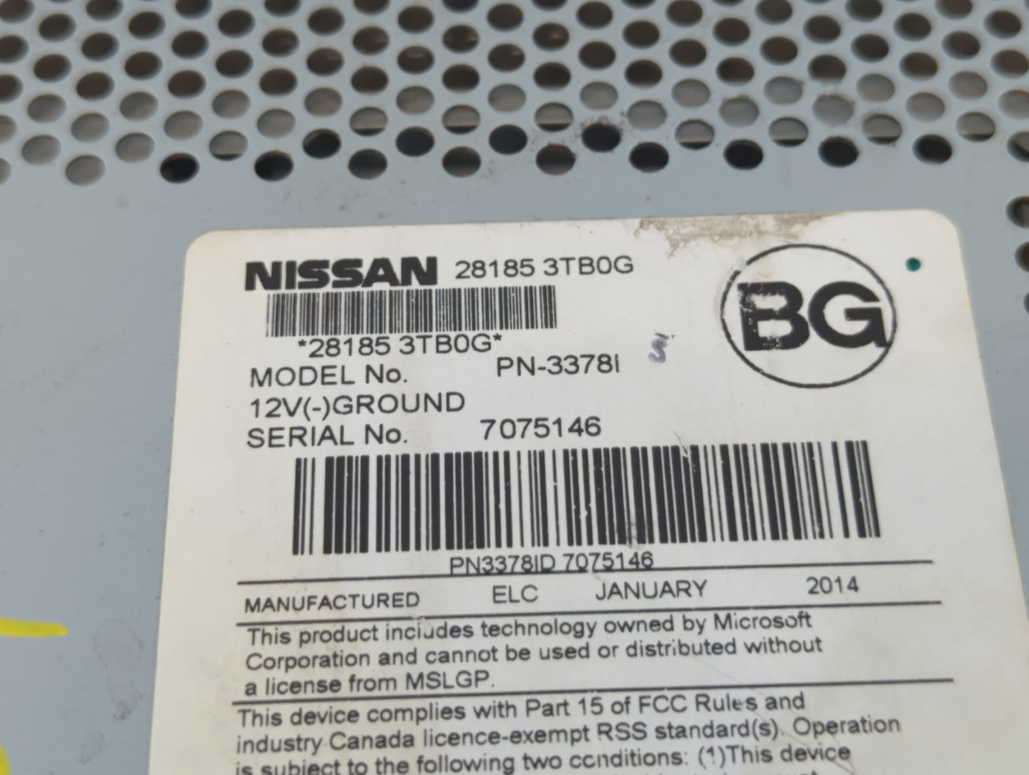 2013-2015 Nissan Altima Radio AM FM Cd Player Receiver Replacement P/N:PN3378ID 7075146 33781 Fits Fits 2013 2014 2015 OEM U