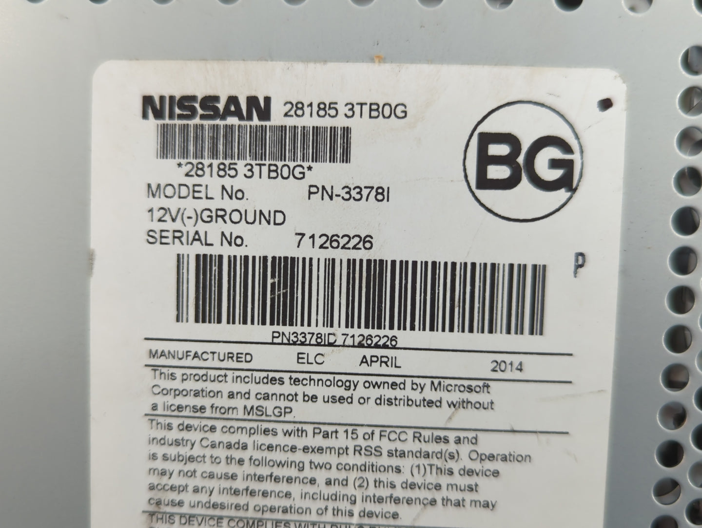 2013-2015 Nissan Altima Am Fm Cd Player Radio Receiver - Oemusedautoparts1.com