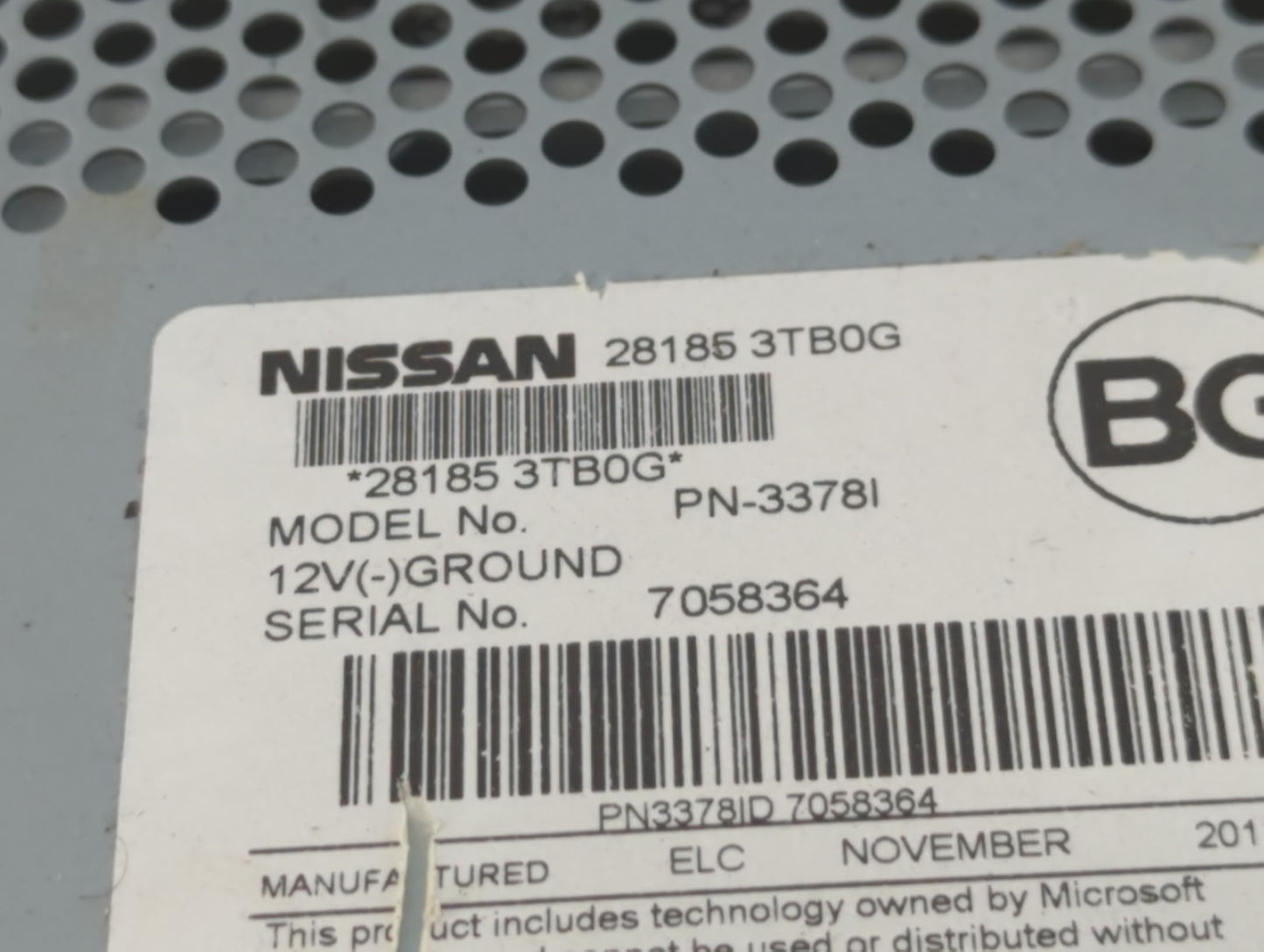 2013-2014 Nissan Altima Radio AM FM Cd Player Receiver Replacement P/N:28185 3TB0G Fits Fits 2013 2014 OEM Used Auto Parts -