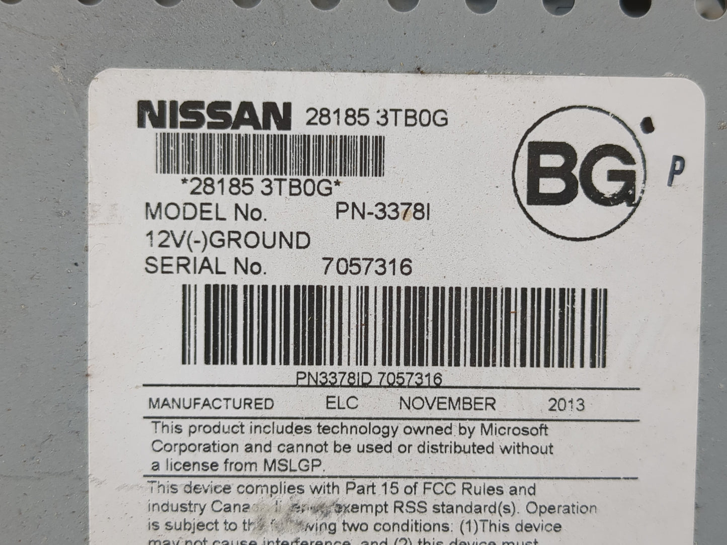 2013-2015 Nissan Altima Radio AM FM Cd Player Receiver Replacement P/N:28185 3TB0G Fits Fits 2013 2014 2015 OEM Used Auto Pa