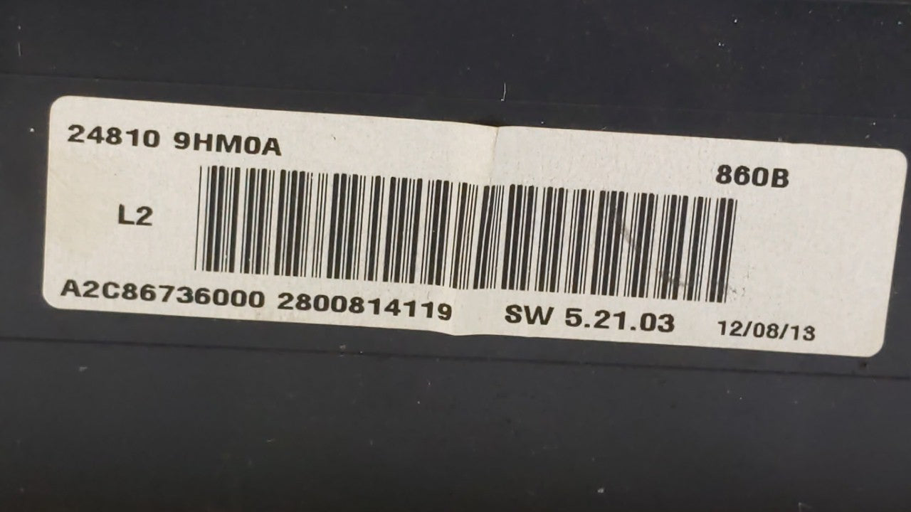 2014 Nissan Altima Instrument Cluster Speedometer Gauges P/N:24810 9HM0A Fits OEM Used Auto Parts - Oemusedautoparts1.com