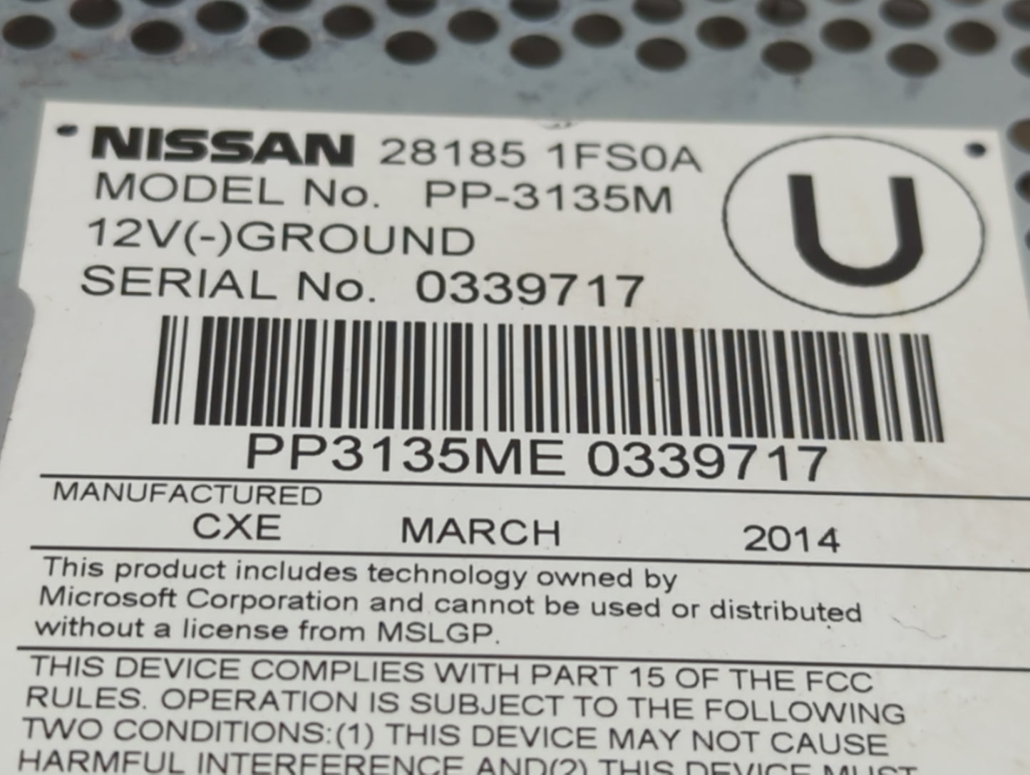 2011-2014 Nissan Cube Radio AM FM Cd Player Receiver Replacement P/N:28185-1FS0A Fits Fits 2011 2012 2013 2014 OEM Used Auto