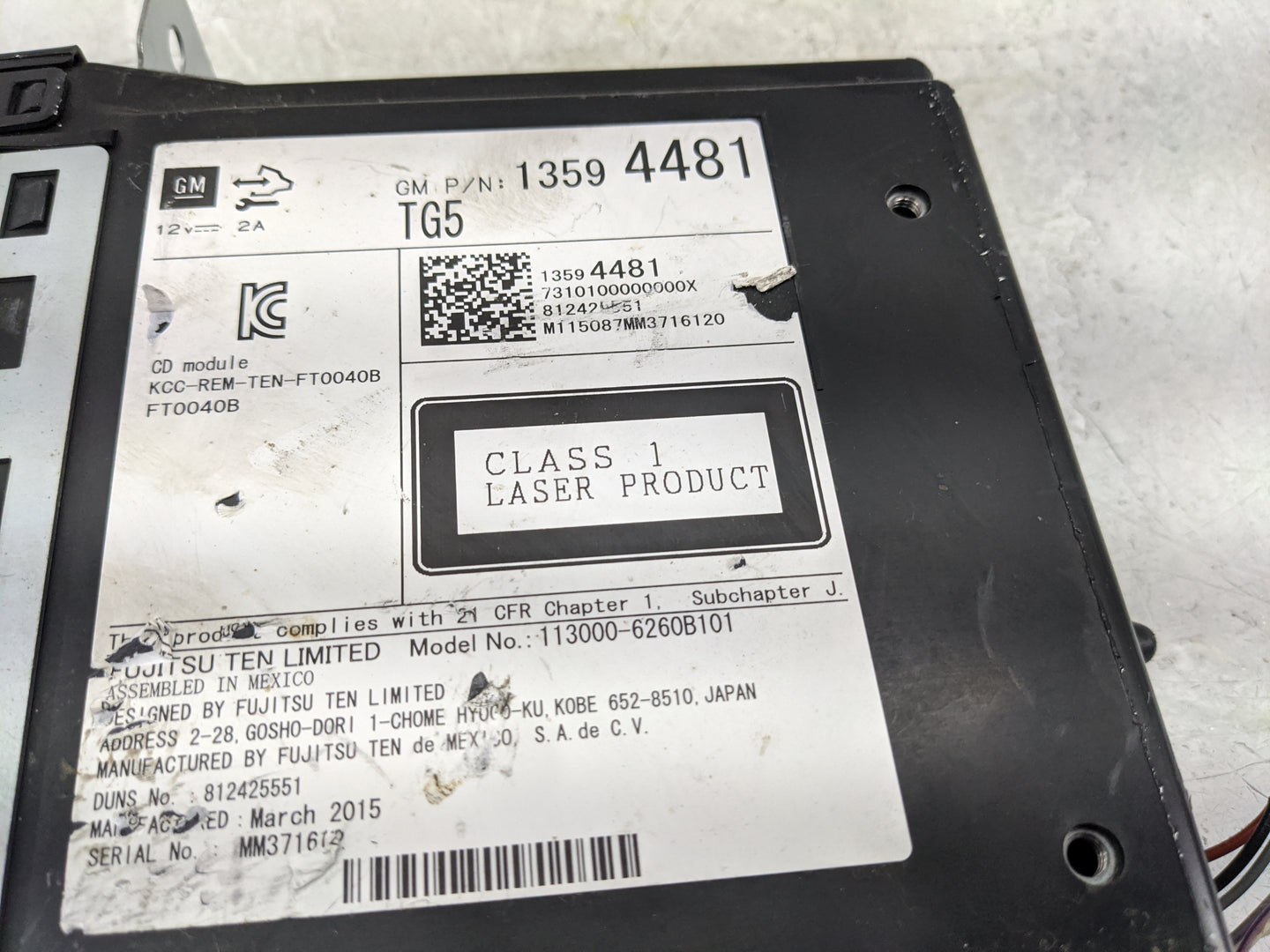 2011-2014 Nissan Juke Radio AM FM Cd Player Receiver Replacement P/N:1359481 Fits Fits 2011 2012 2013 2014 OEM Used Auto Par