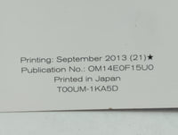 2014 Nissan Juke Owners Manual Book Guide OEM Used Auto Parts - Oemusedautoparts1.com