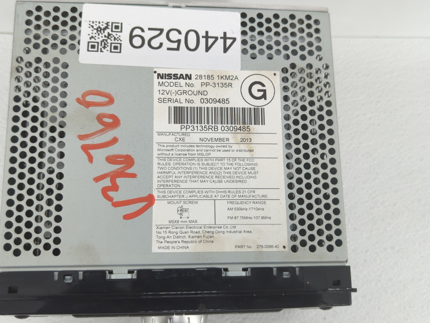 2011-2014 Nissan Juke Am Fm Cd Player Radio Receiver - Oemusedautoparts1.com