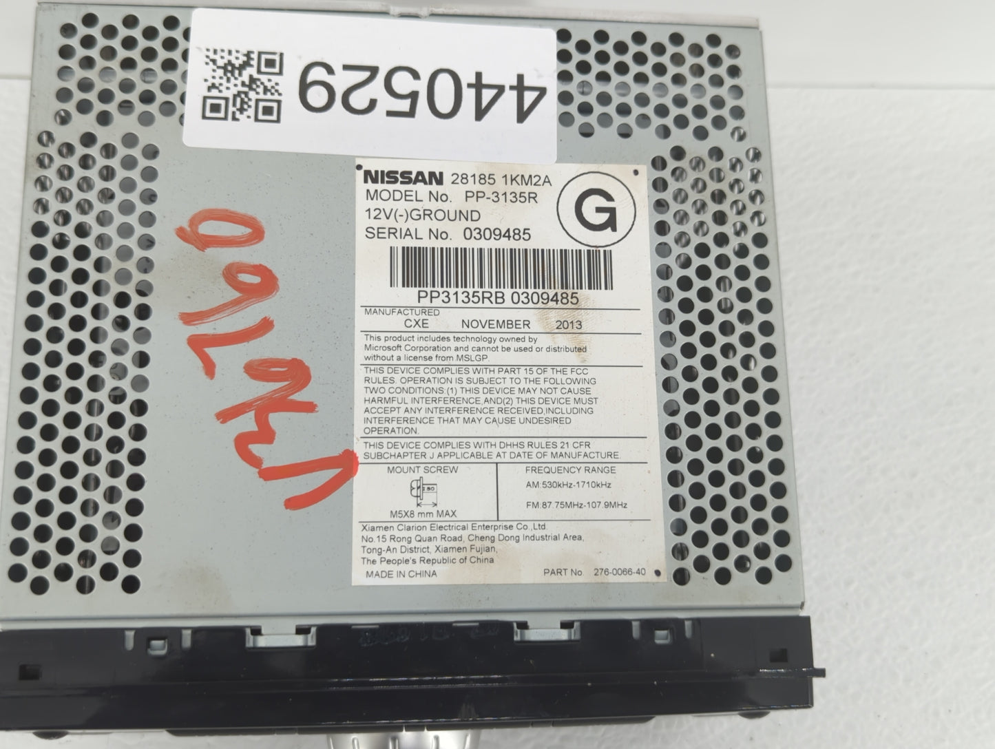 2011-2014 Nissan Juke Am Fm Cd Player Radio Receiver - Oemusedautoparts1.com