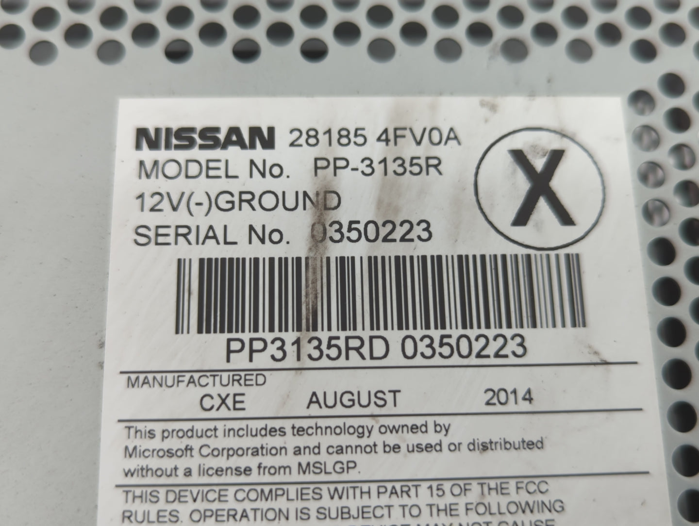 2014 Nissan Juke Radio AM FM Cd Player Receiver Replacement P/N:28185 4FV0A Fits OEM Used Auto Parts - Oemusedautoparts1.com