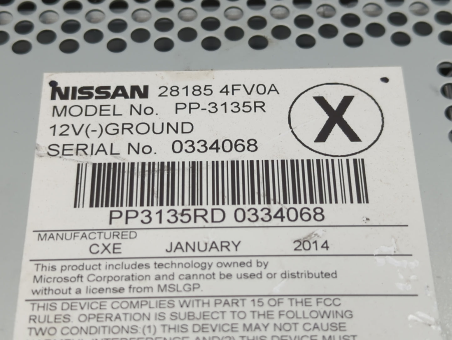 2014 Nissan Juke Radio AM FM Cd Player Receiver Replacement P/N:28185 4FV0A Fits OEM Used Auto Parts - Oemusedautoparts1.com