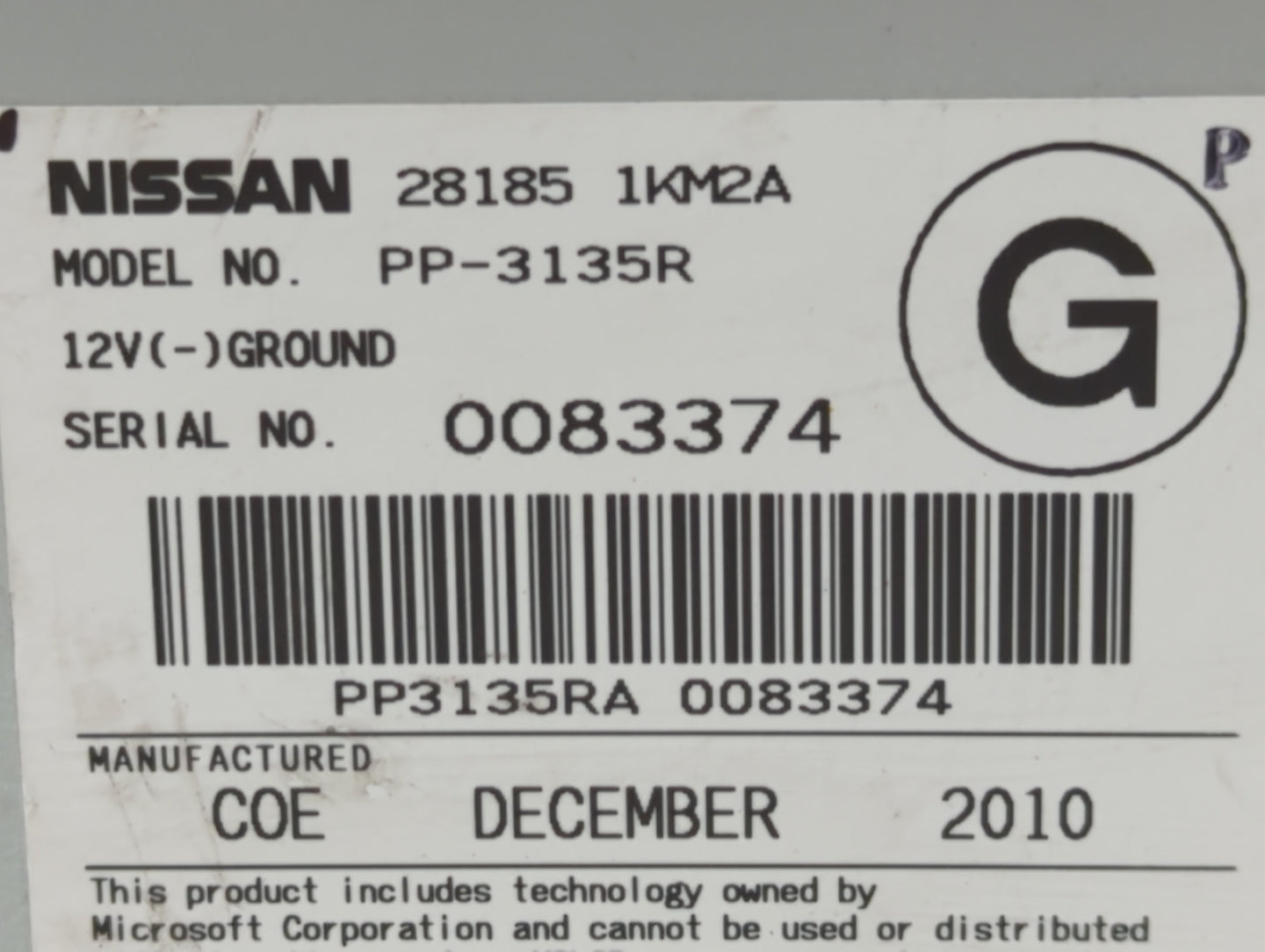 2011-2014 Nissan Juke Radio AM FM Cd Player Receiver Replacement P/N:28185 1KM2A Fits Fits 2011 2012 2013 2014 OEM Used Auto