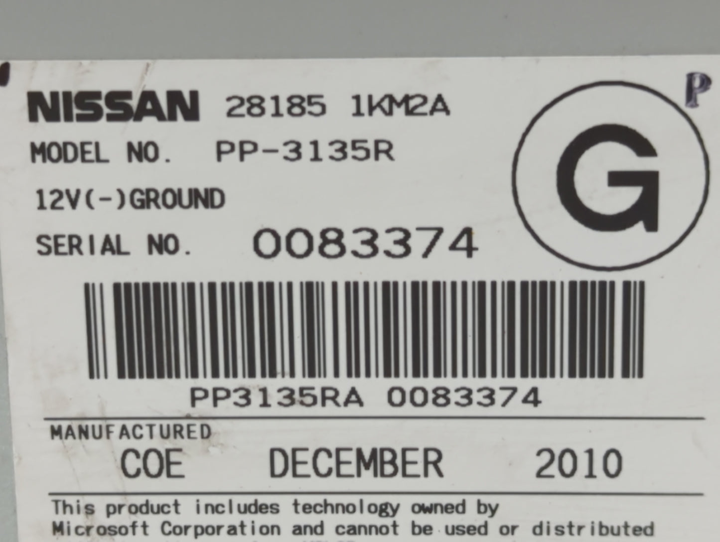 2011-2014 Nissan Juke Radio AM FM Cd Player Receiver Replacement P/N:28185 1KM2A Fits Fits 2011 2012 2013 2014 OEM Used Auto