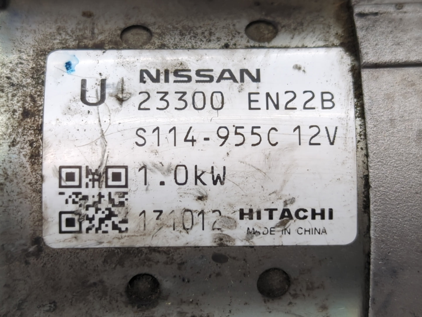 2013-2017 Nissan Juke Car Starter Motor Solenoid OEM P/N:S114-955C 12V 23300 EN22B Fits OEM Used Auto Parts - Oemusedautopar