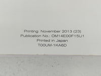 2014 Nissan Juke Owners Manual Book Guide P/N:TOOUM-1KA6D OEM Used Auto Parts - Oemusedautoparts1.com