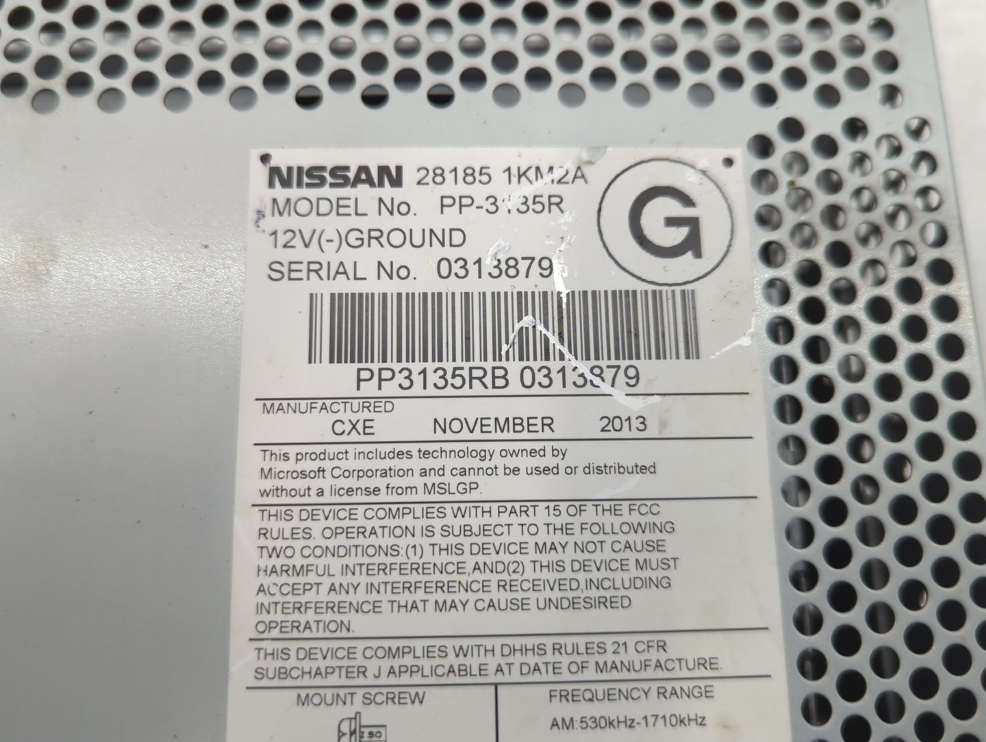 2011-2014 Nissan Juke Am Fm Cd Player Radio Receiver - Oemusedautoparts1.com