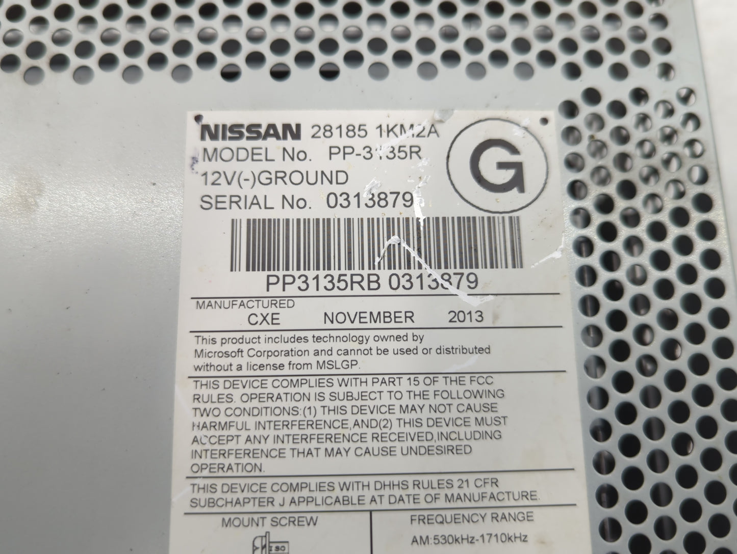 2011-2014 Nissan Juke Am Fm Cd Player Radio Receiver - Oemusedautoparts1.com