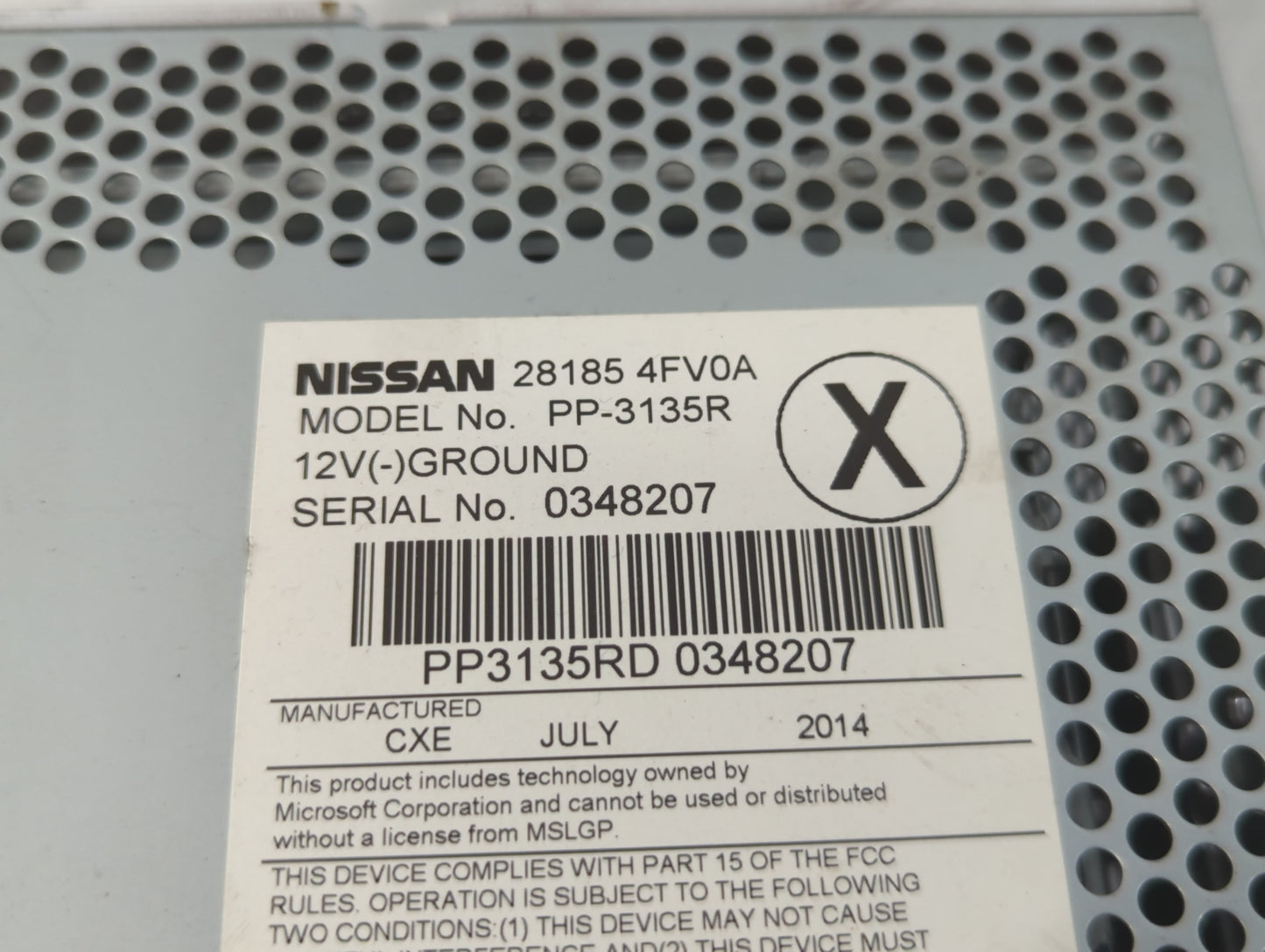 2014 Nissan Juke Radio AM FM Cd Player Receiver Replacement P/N:28185 4FV0A Fits OEM Used Auto Parts - Oemusedautoparts1.com