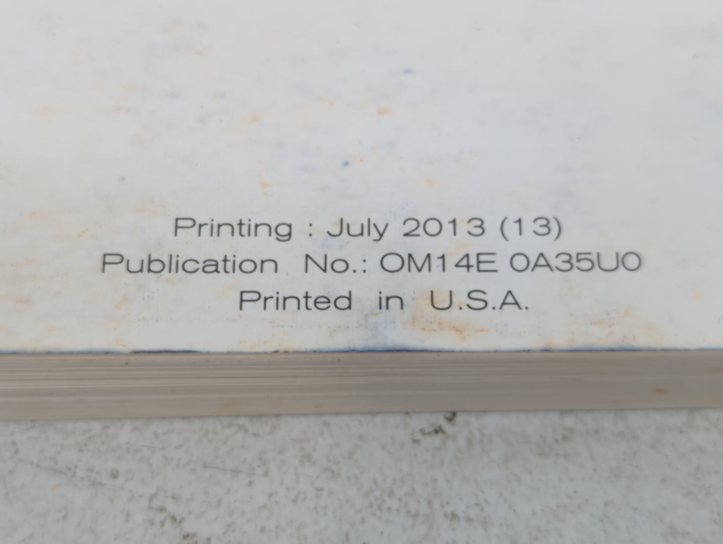 2014 Nissan Maxima Owners Manual Book Guide P/N:OM14E 0A35U0 OEM Used Auto Parts - Oemusedautoparts1.com