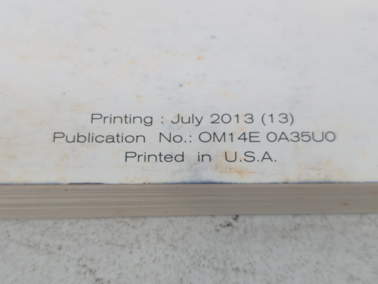 2014 Nissan Maxima Owners Manual Book Guide P/N:OM14E 0A35U0 OEM Used Auto Parts - Oemusedautoparts1.com