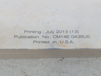 2014 Nissan Maxima Owners Manual Book Guide P/N:OM14E 0A35U0 OEM Used Auto Parts - Oemusedautoparts1.com
