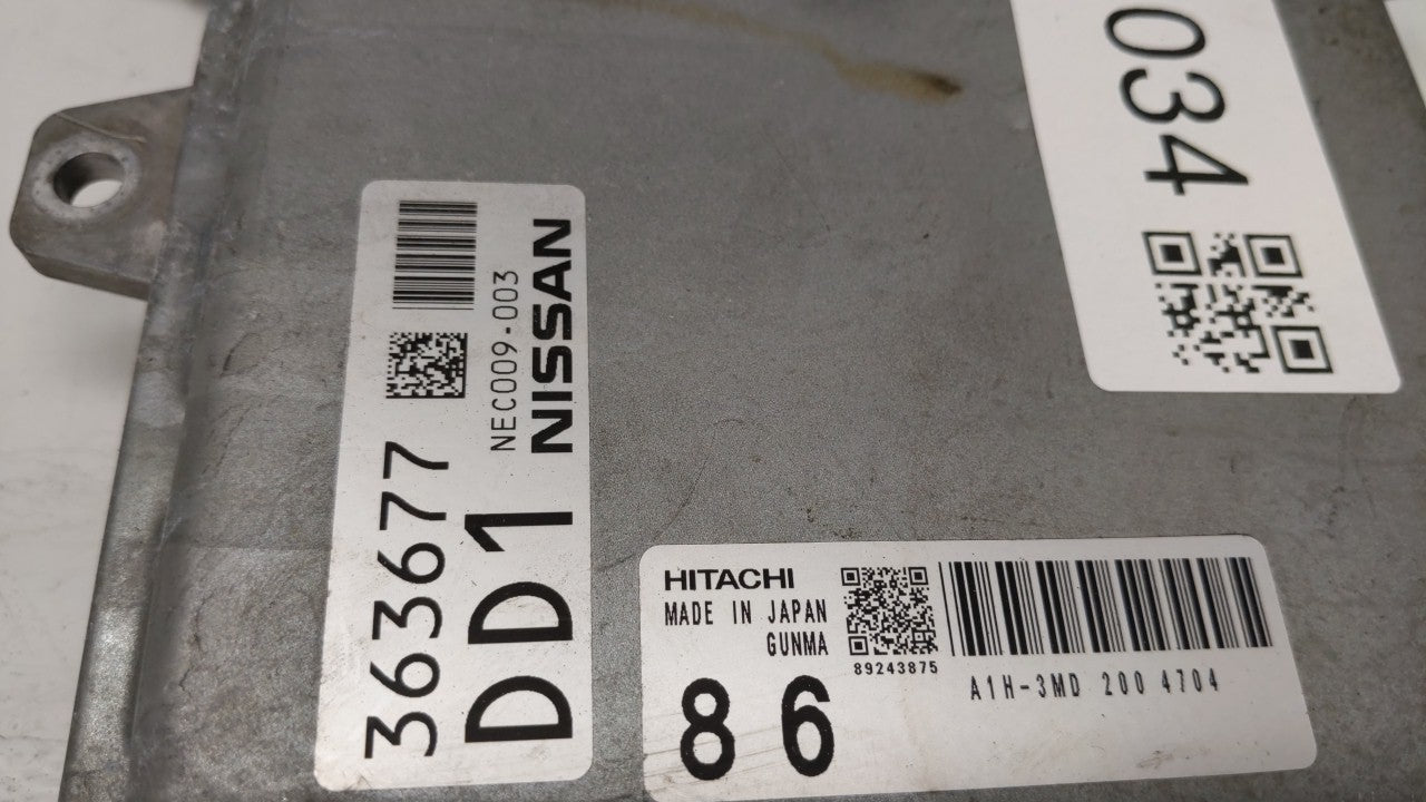 2014 Nissan Maxima PCM Engine Control Computer ECU ECM PCU OEM P/N:NEC009-003 A1H-3MD Fits OEM Used Auto Parts - Oemusedauto
