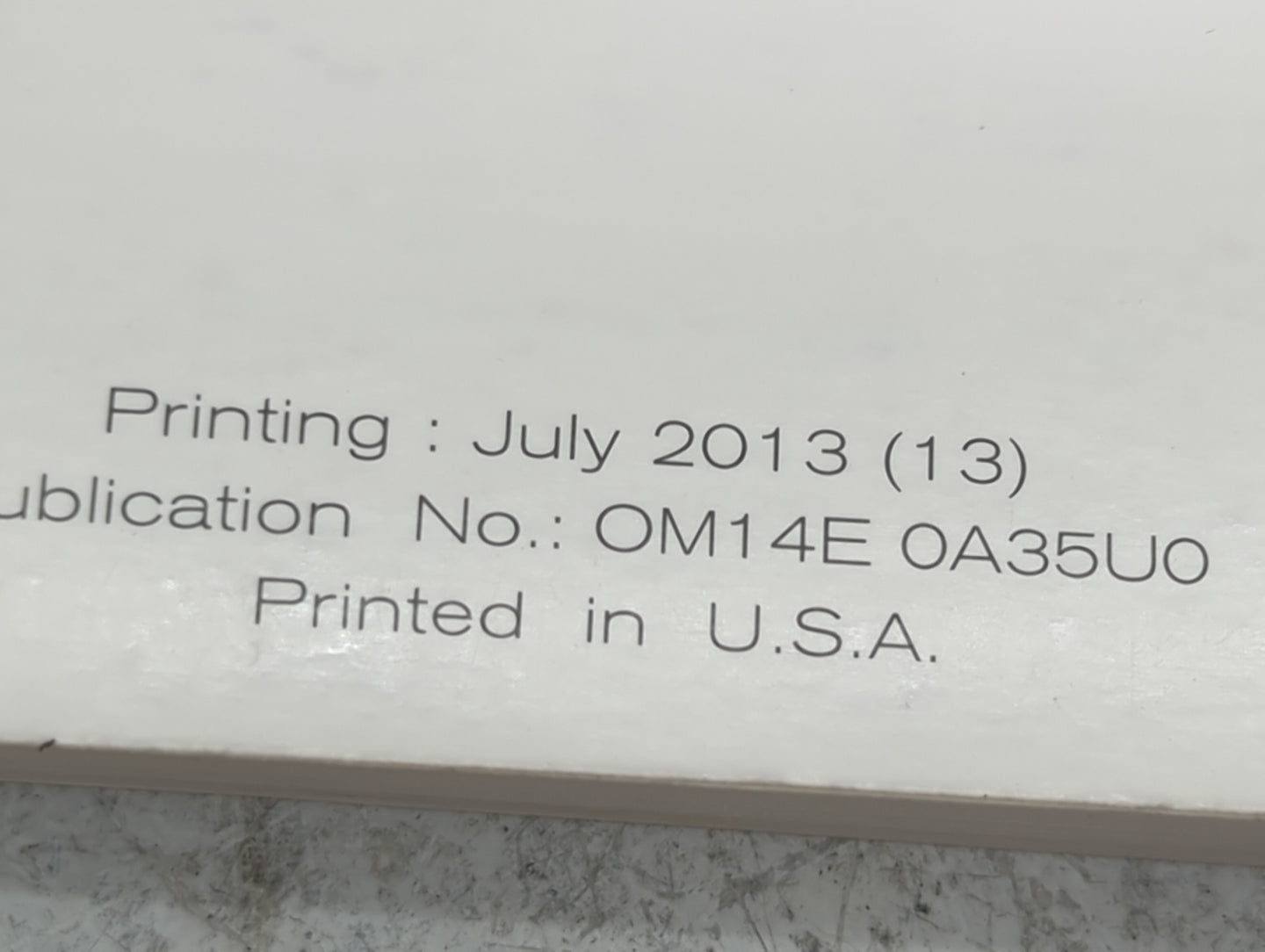2014 Nissan Maxima Owners Manual Book Guide P/N:OM14E 0A35U0 MB14E NALLU3 OEM Used Auto Parts - Oemusedautoparts1.com