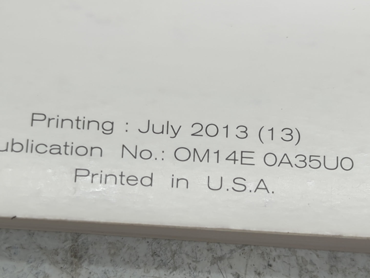 2014 Nissan Maxima Owners Manual Book Guide P/N:OM14E 0A35U0 MB14E NALLU3 OEM Used Auto Parts - Oemusedautoparts1.com