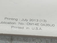 2014 Nissan Maxima Owners Manual Book Guide P/N:OM14E 0A35U0 MB14E NALLU3 OEM Used Auto Parts - Oemusedautoparts1.com