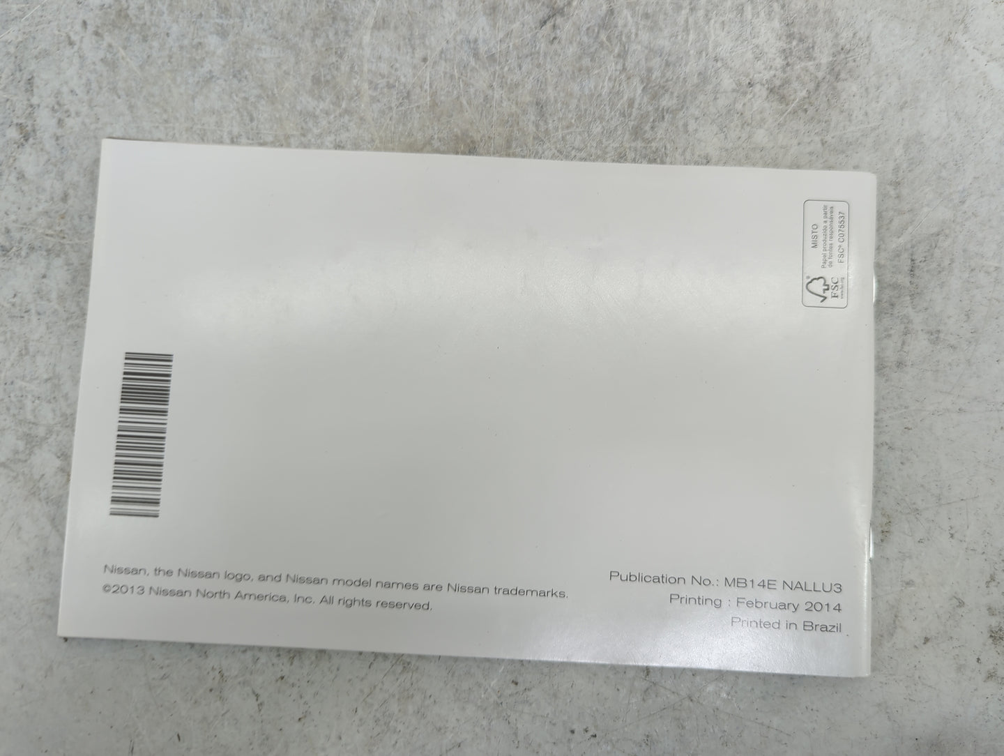 2014 Nissan Maxima Owners Manual Book Guide P/N:OM14E 0A35U0 MB14E NALLU3 OEM Used Auto Parts - Oemusedautoparts1.com
