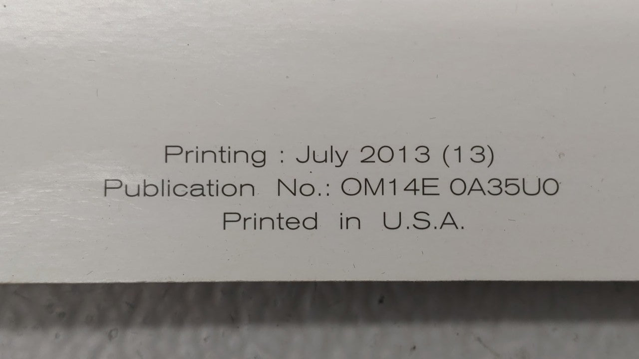 2014 Nissan Maxima Owners Manual Book Guide OEM Used Auto Parts - Oemusedautoparts1.com