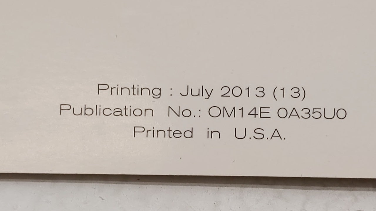 2014 Nissan Maxima Owners Manual Book Guide OEM Used Auto Parts - Oemusedautoparts1.com