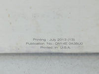 2014 Nissan Maxima Owners Manual Book Guide P/N:OM14E 0A35U0 OEM Used Auto Parts - Oemusedautoparts1.com