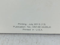 2014 Nissan Maxima Owners Manual Book Guide P/N:MO14E 0A35UO OEM Used Auto Parts - Oemusedautoparts1.com