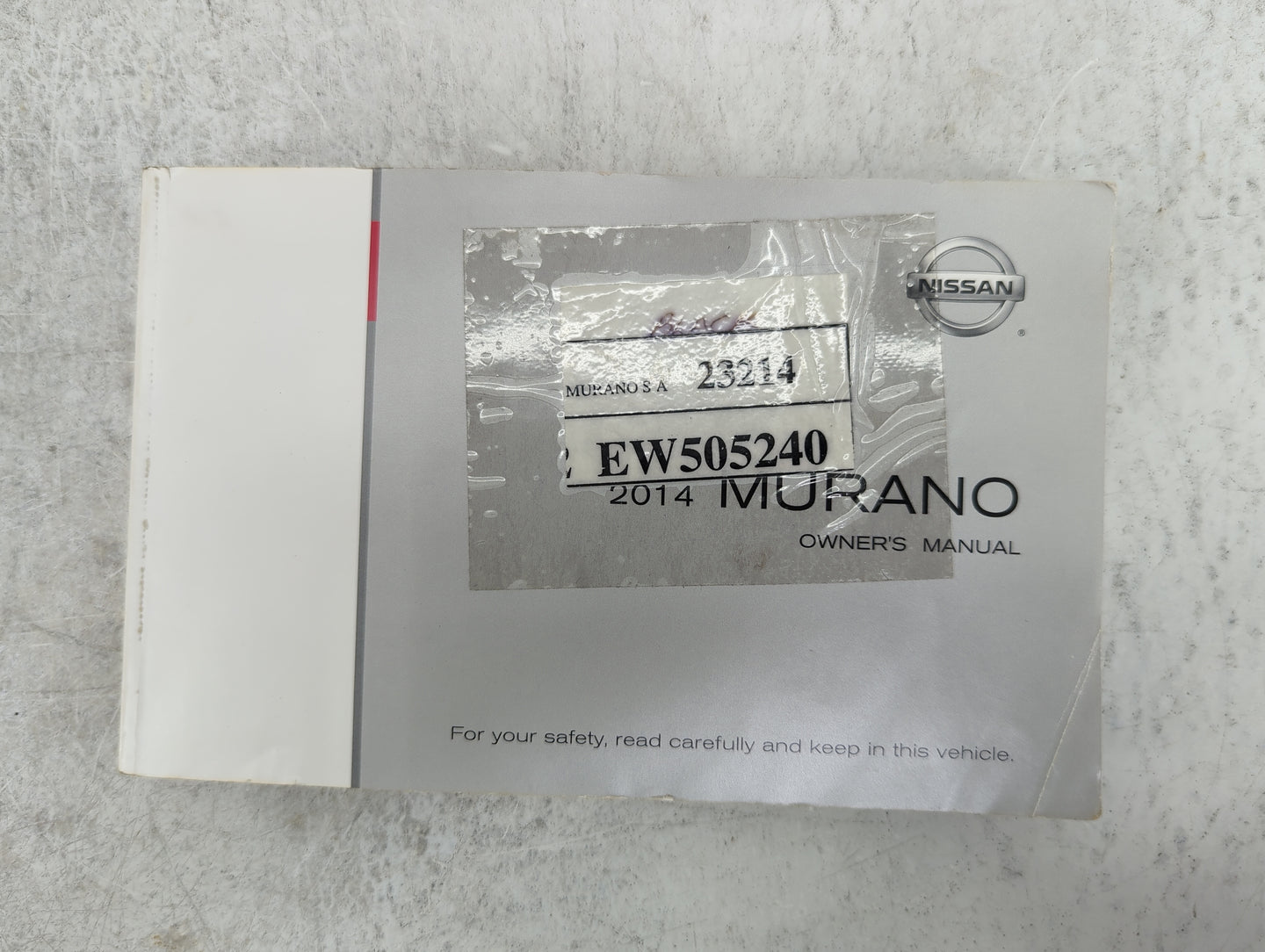 2014 Nissan Murano Owners Manual Book Guide P/N:OM14E0Z51U1 T00UM-1SX6D OEM Used Auto Parts - Oemusedautoparts1.com